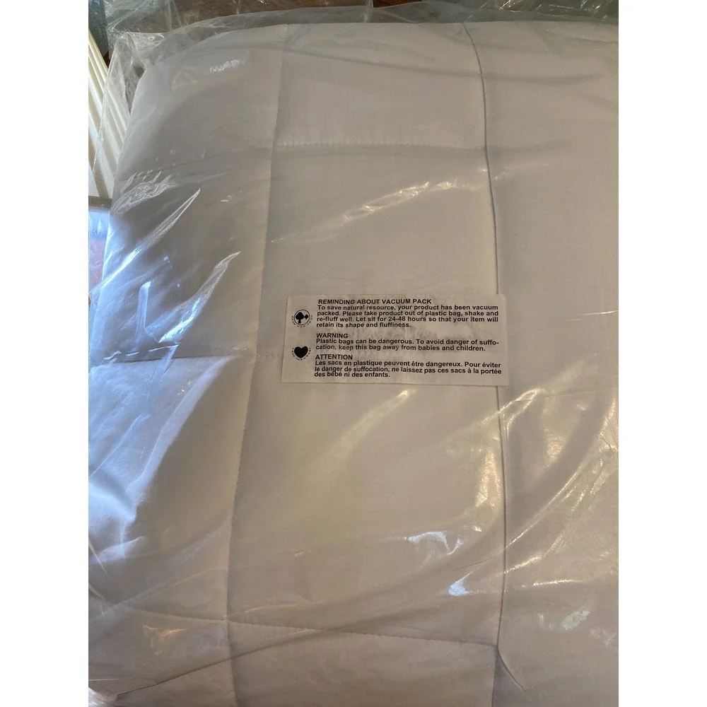 Twin Down Alternative Bedding Topper 233TC 100% Cotton Cover 78x80 White